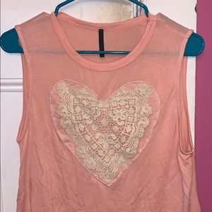 pink heart tank top